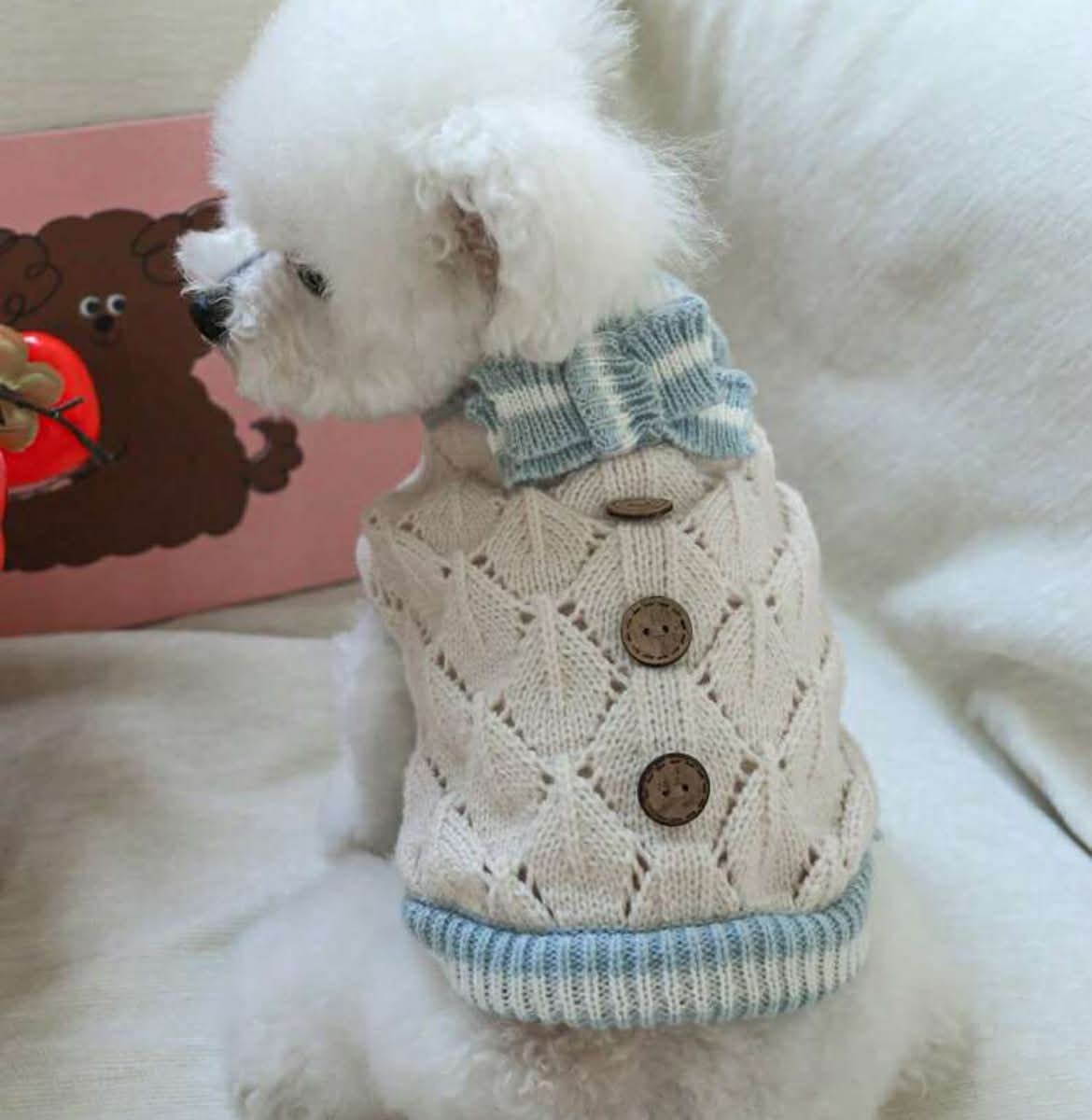 “Cozy Button-Up Knit Sweater” Cozy Puppy Sweaters – Available in All Sizes! 🐾