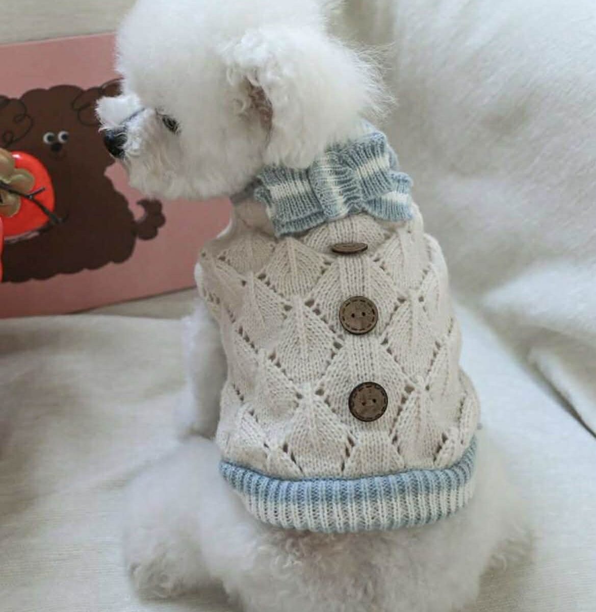 Vintage Cable-Knit Button Vest – Available in All Sizes! 🐾