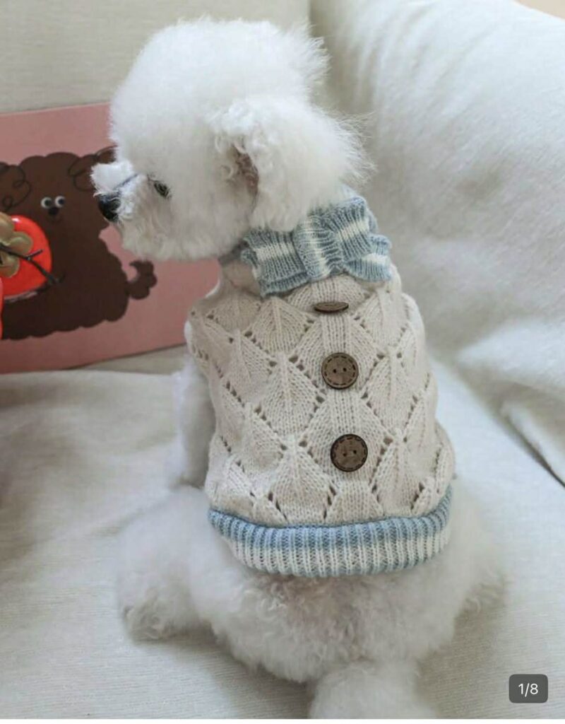 Vintage Cable-Knit Button Vest – Available in All Sizes! 🐾