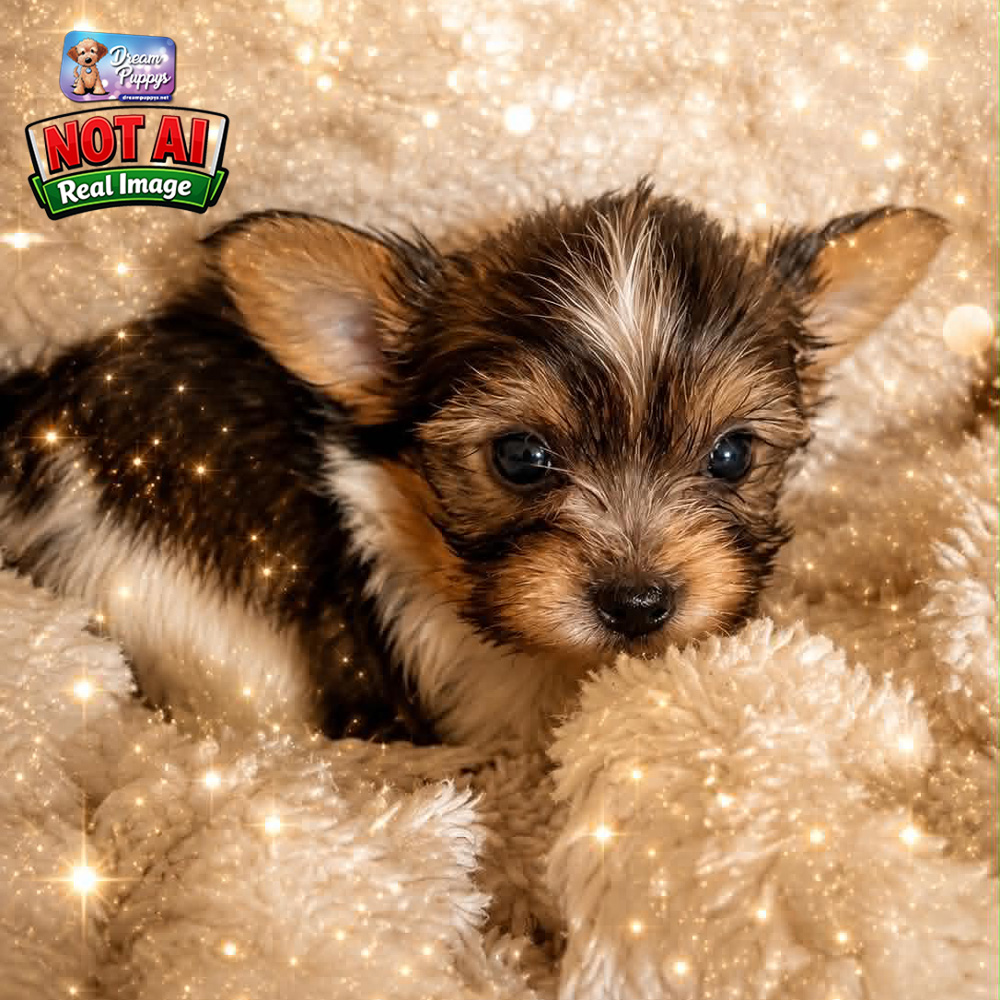 Teacup Morkiepoo Male Puppy. A charming Morkie and Poodle mix with a playful personality and loving temperament.