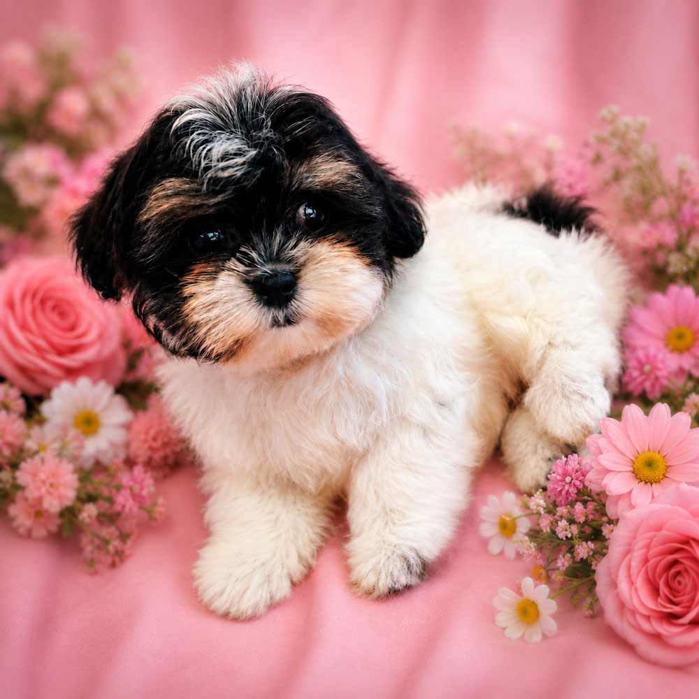 Meet "Trudy", a Shi-Malt / Mal-Shi / Malti zu / Malt-Tzu Female Puppy. A designer Crossbreed between a Maltese and a Shih Tzu.